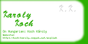 karoly koch business card